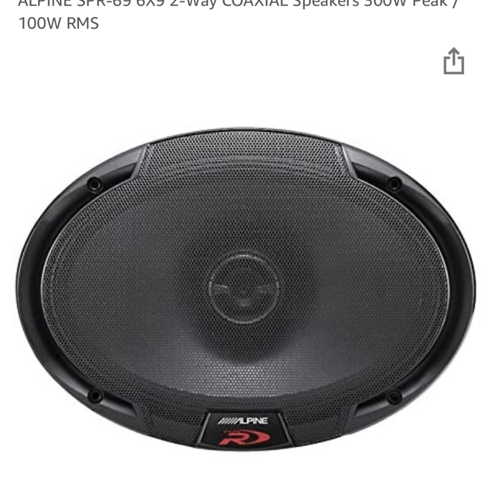 Unopened Never Used SPR-69 Alpine Coaxial Speakers with Black and Red Design